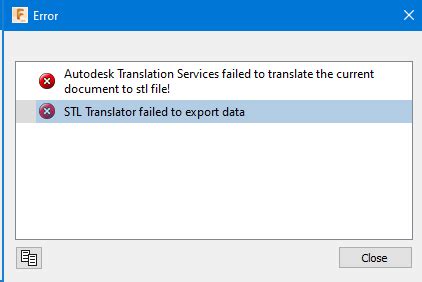 fusion 360 translator failed to export data|STL translator failed to export data .